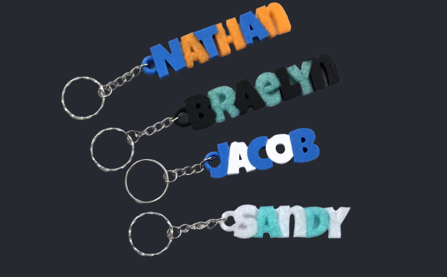 Personalized 3D-Printed Name Keychains
